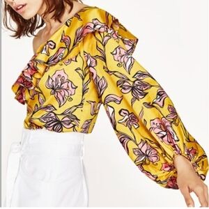 Floral Yellow and Pink Women's Top